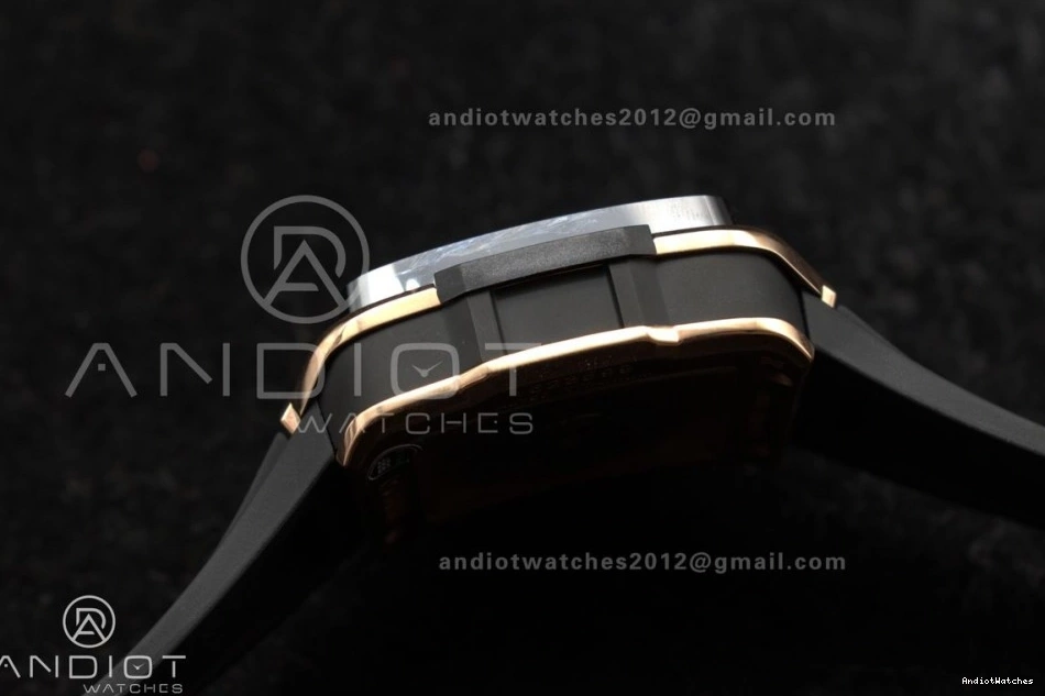 Unico on Dial Rubber Skeleton Bezel Square 42mm Black Affordable A Ceramic 1116 RG 1:1 BBF Bang Best Strap Edition 0107